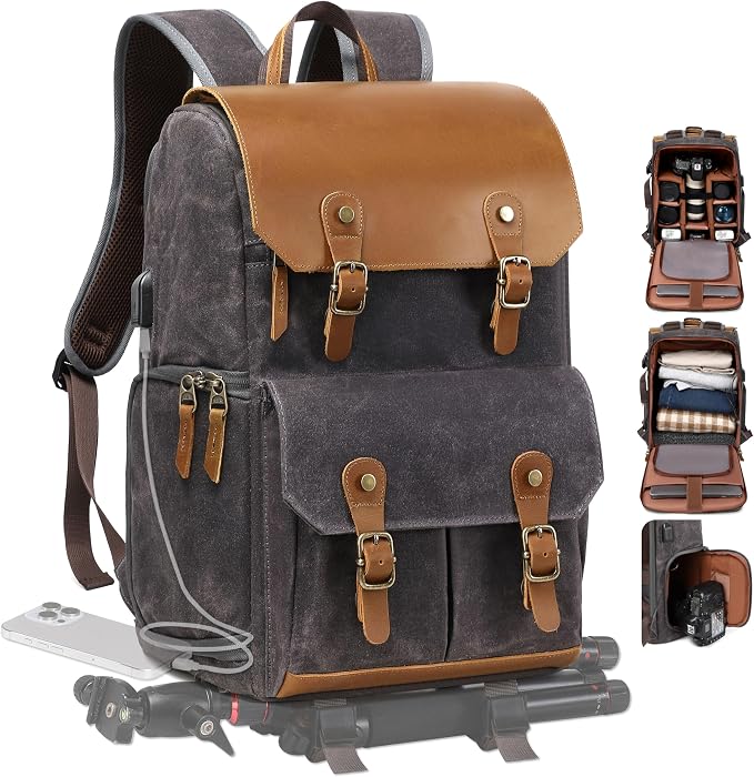 Padwa Lifestyle Gray Black Camera Backpack by PadwaLifestyleCameraStrap