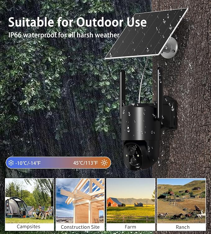 4G LTE Cellular Security Camera: No WiFi Security Camera Outdoor Solar Built-in - Image 9