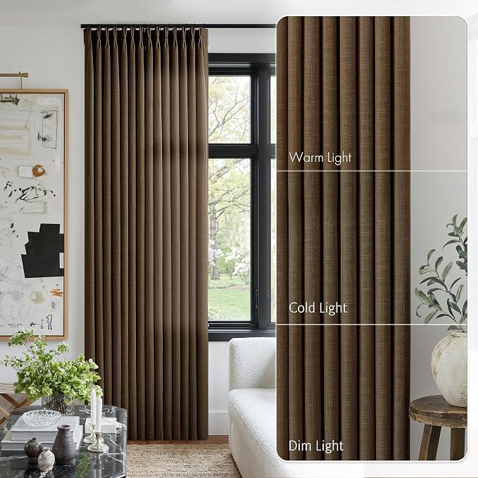 120 Inch Extra Long Dark Brown Curtains - Image 9