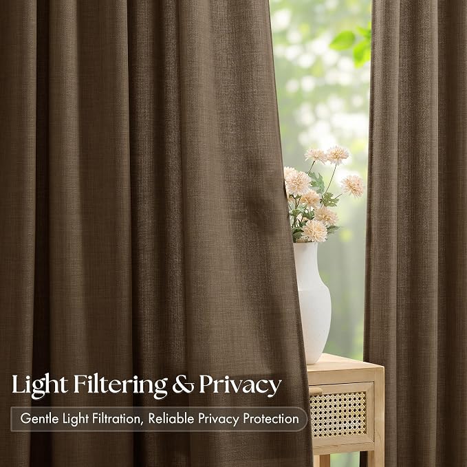 120 Inch Extra Long Dark Brown Curtains - Image 3