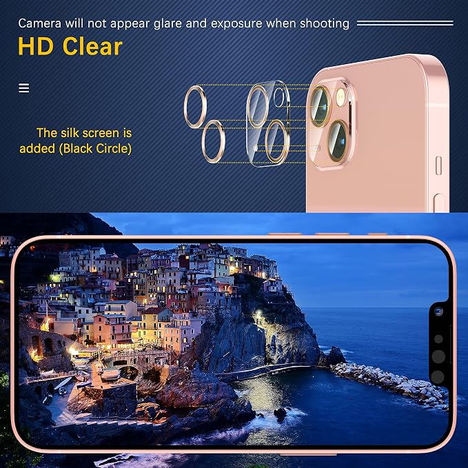 UniqueMe Compatible with iPhone 13 6.1" / iPhone 13 Mini 5.4" Camera Lens - Image 5
