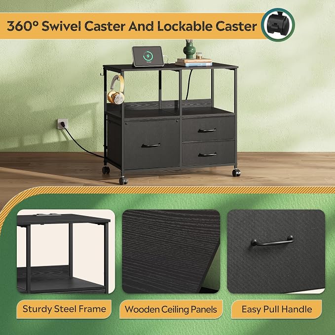 DEVAISE 3 Drawer File Cabinet - Image 6