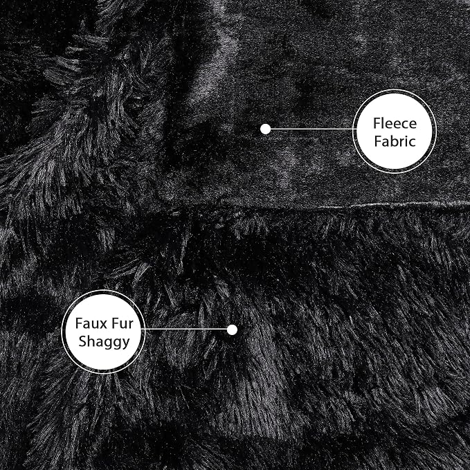 Tuddrom Decorative Extra Soft Faux Fur Blanket Twin Size 70" x78", Reversible - Image 6