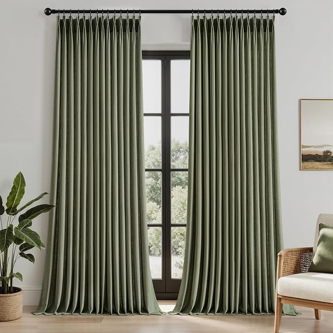 Memory Trained Pinch Pleated Curtains 96 Inches Long, Linen Pinch Pleat Sheer - Image 2