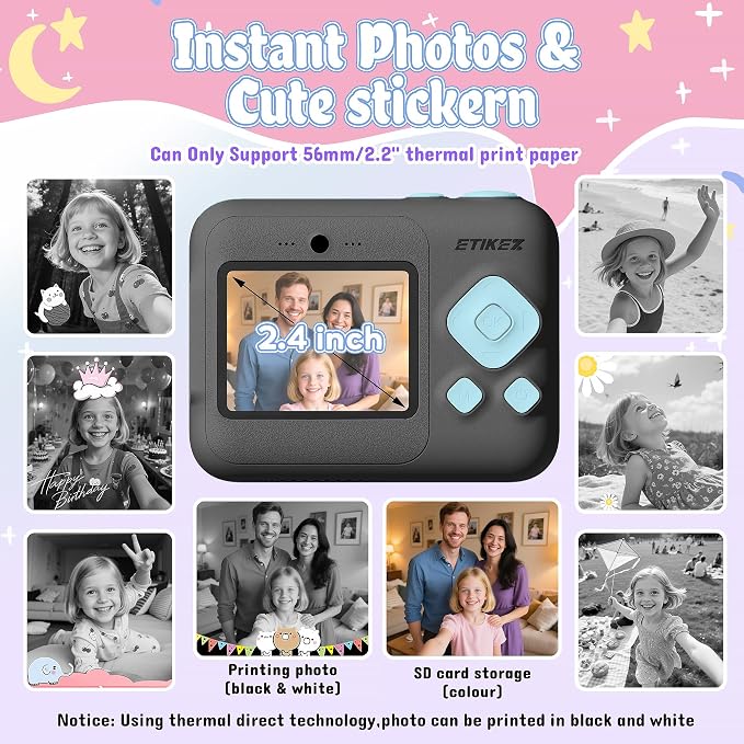 Kids Camera, 1080P Instant Digital Print Camera - Image 3