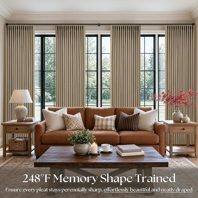120 Inch Extra Long Light Brown Curtains - Image 6