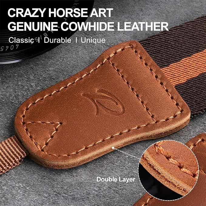Padwa Lifestyle Brown Yellow Striped Camera Strap - Image 2
