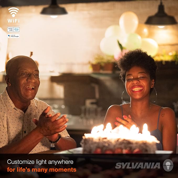 SYLVANIA Wifi LED Smart Light Bulb, Soft White, Compatible - Image 4