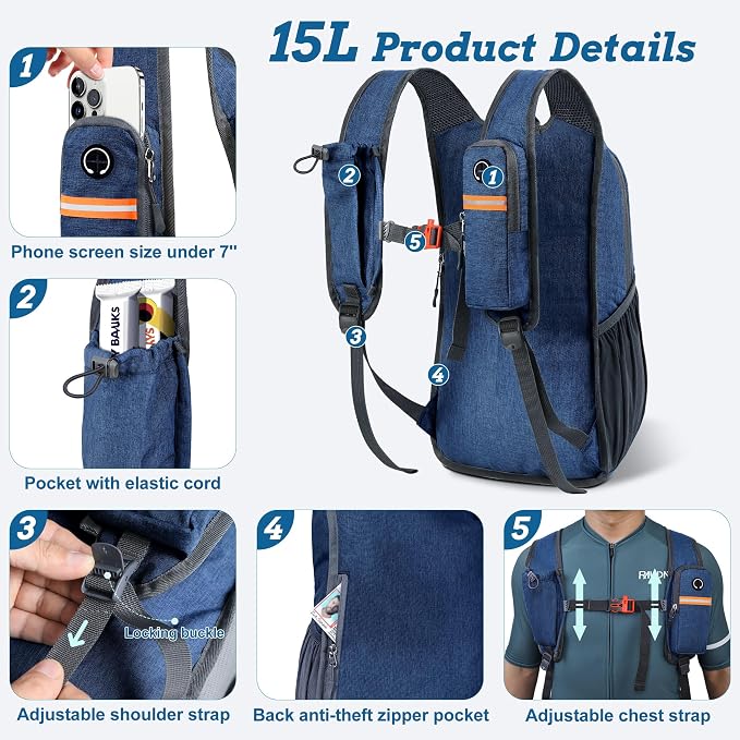 BECOJADDE 15L Small Hiking Backpack - Image 2