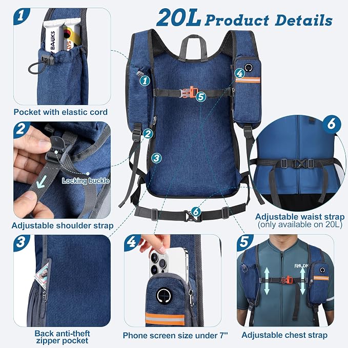 BECOJADDE 20L Small Hiking Backpack - Image 2