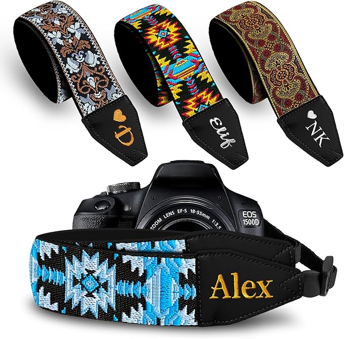 Art Tribute Custom Camera Strap Bohemian Blue by ArtTribute