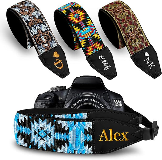 Art Tribute Custom Camera Strap Bohemian Blue by ArtTribute