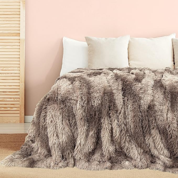 Tuddrom Decorative Extra Soft Faux Fur Throw Blanket, Solid Reversible Fuzzy - Image 8