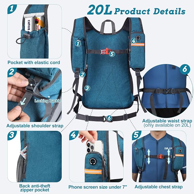 BECOJADDE 20L Small Hiking Backpack - Image 2