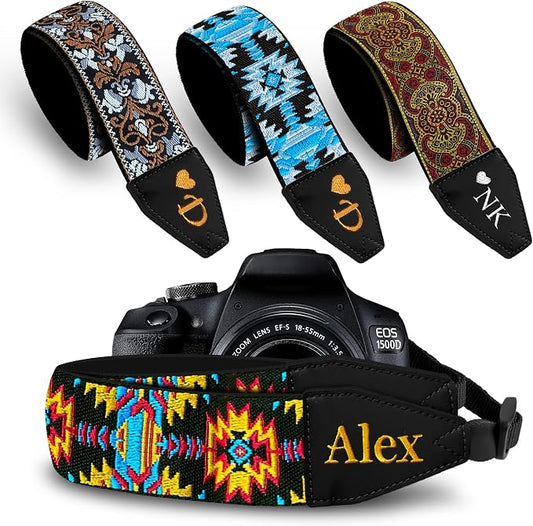 Art Tribute Custom Camera Strap Bohemian Yellow by ArtTribute