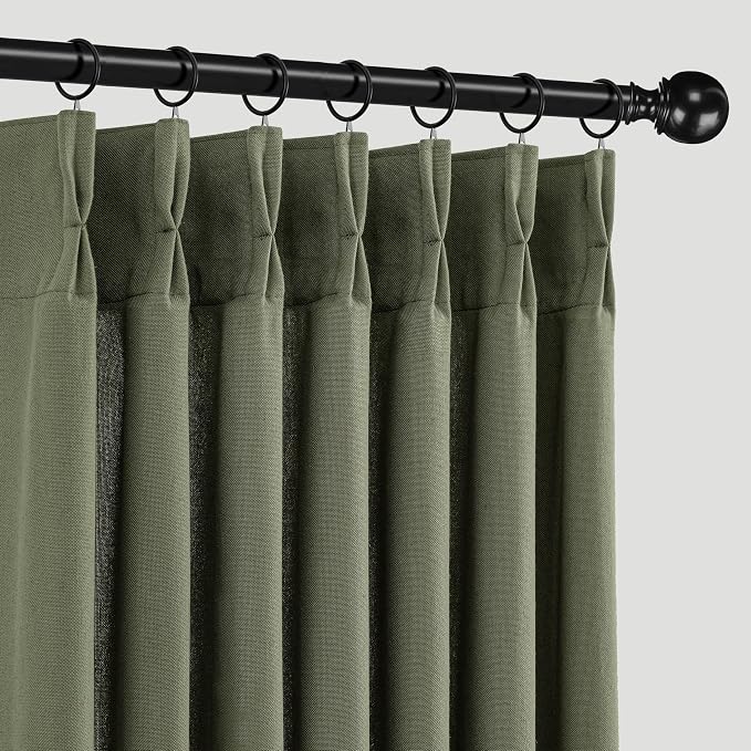 Memory Trained Pinch Pleated Curtains 84 Inches Long, Linen Pinch Pleat Sheer by ANRODUO