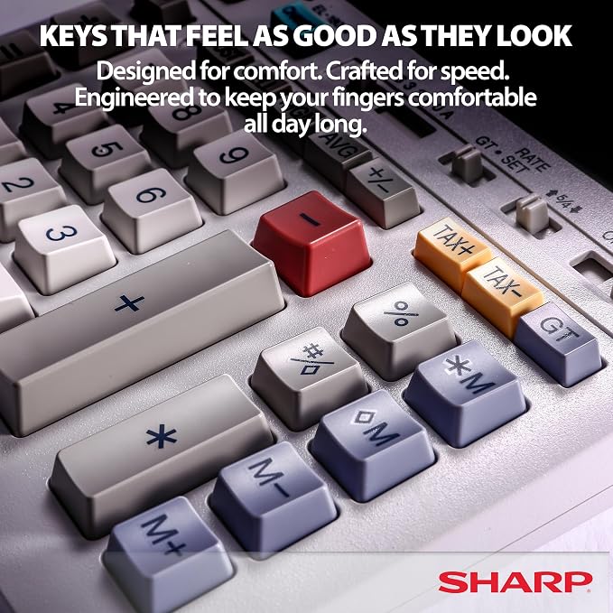 Sharp EL-1801V Ink Printing Calculator, 12-Digit LCD, AC Powered, Easy-to-Read - Image 7