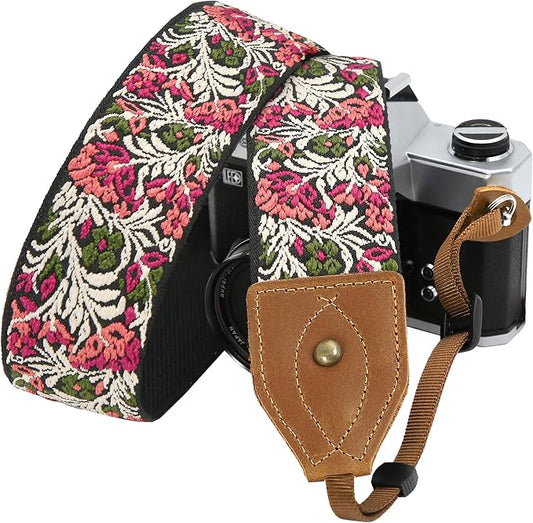 Padwa Lifestyle 2" Wide Classic Crazy Horse Art Cowhide Head Cotton Camera by PadwaLifestyleCameraStrap