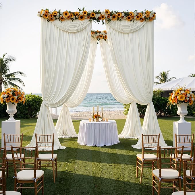 10ft x 15ft Ivory Backdrop Curtains - Image 9