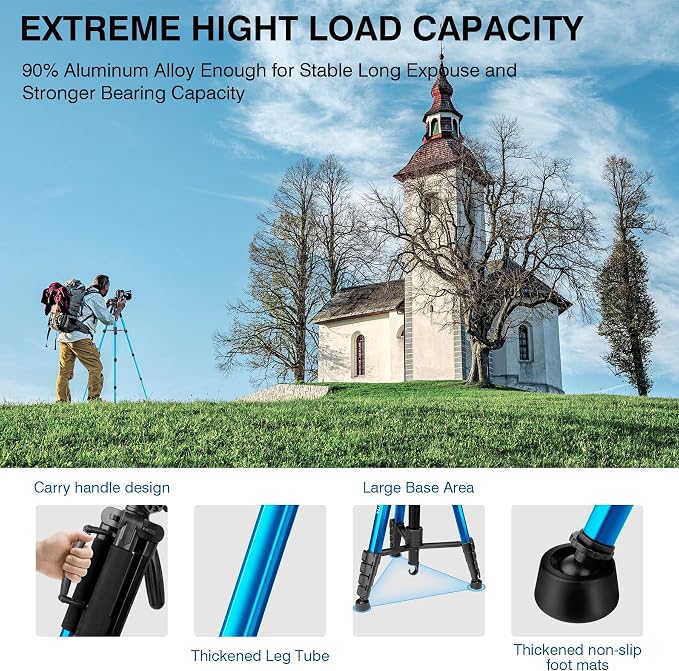 Victiv 72 inch Camera Tripod, Tall Tripod - Image 4