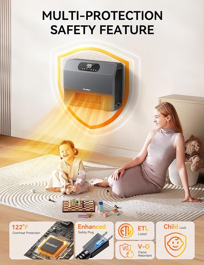 GiveBest Smart Wall Heater, 1500W Fast Heating Space Heater - Image 6