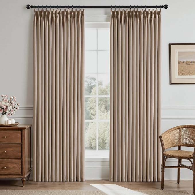 Memory Trained Pinch Pleated Curtains 108 Inches Long, Viral Linen Pinch Pleat - Image 2