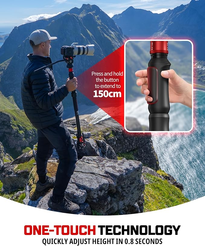 IFOOTAGE Monopod Cobra 3 Strike A150S, 1/4'' & 3/8'' Quick Release Compatible - Image 3