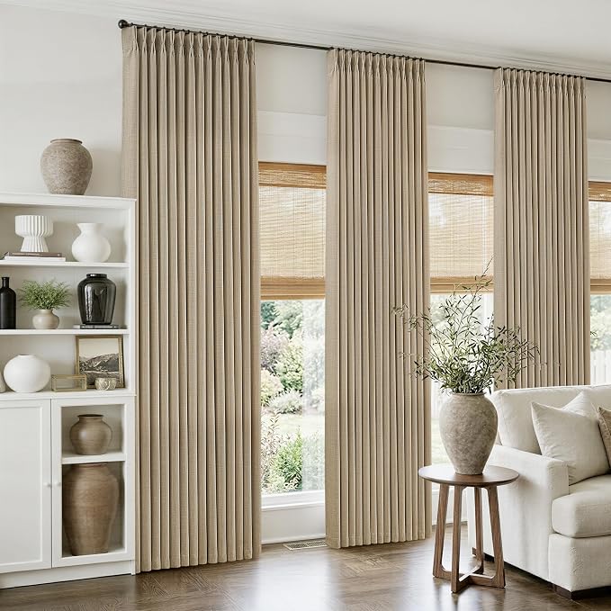 Semi Sheer Burlywood Birch 102 Inch Long Curtains by Twodrapes