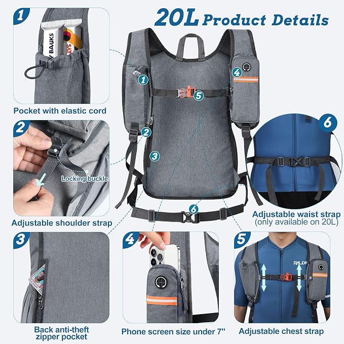 BECOJADDE 20L Small Hiking Backpack - Image 2