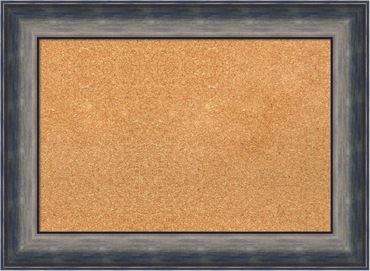 Amanti Art Natural Cork Board for Wall, 22x30 Vision Board with Silver Wood Frame, Medium Corkboard Office Decor for Home Organization, Casual Corkboard Pinboard to Display Items for Home