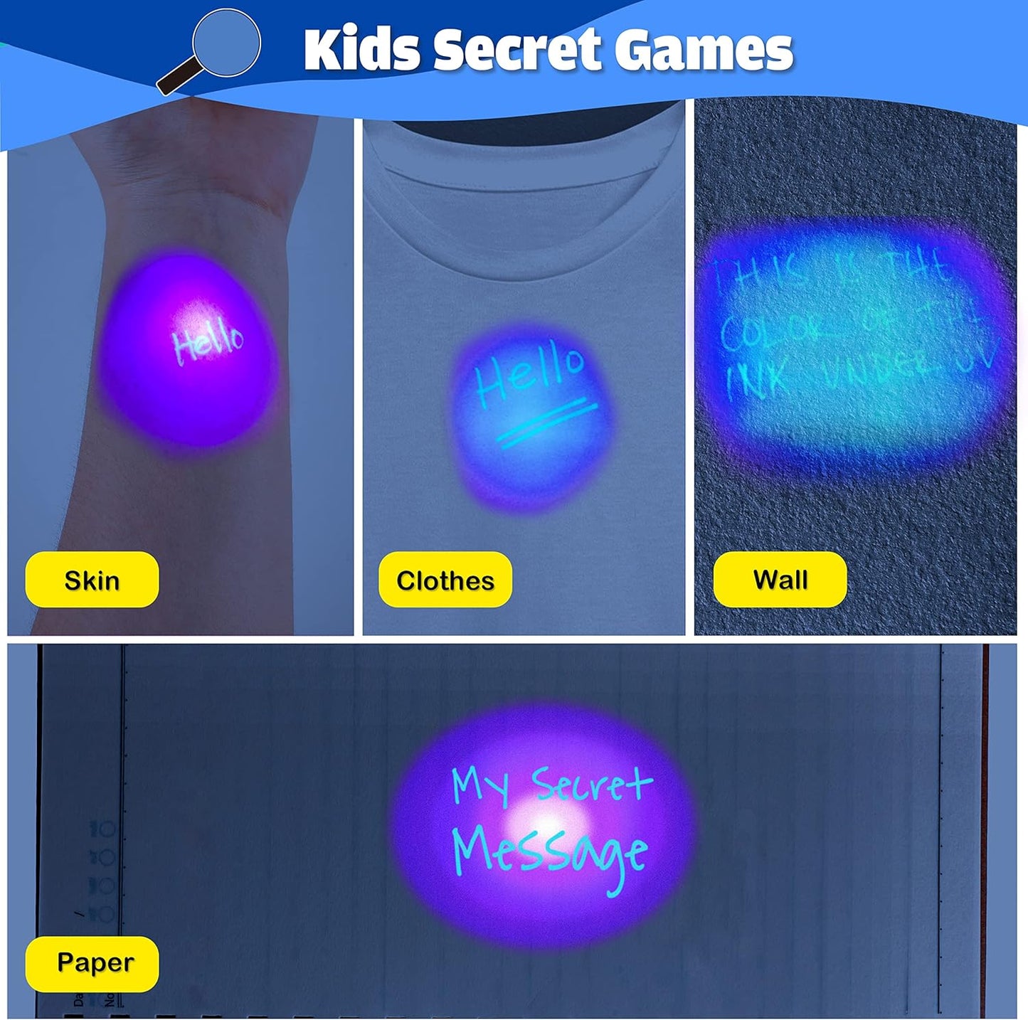 GIFTINBOX Invisible Ink Pen, 28PCS Spy Pen with UV Light for Kids, Birthday Party Favors for Kids 4-8 8-12, Classroom Prize for Students Magic Marker for Secret Message