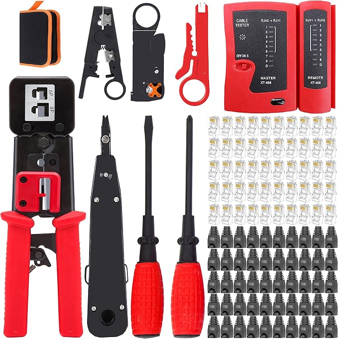 LEATBUY Crimper RJ45 Crimp Tool Set CAT5/CAT6 Crimping Tool by Unknown