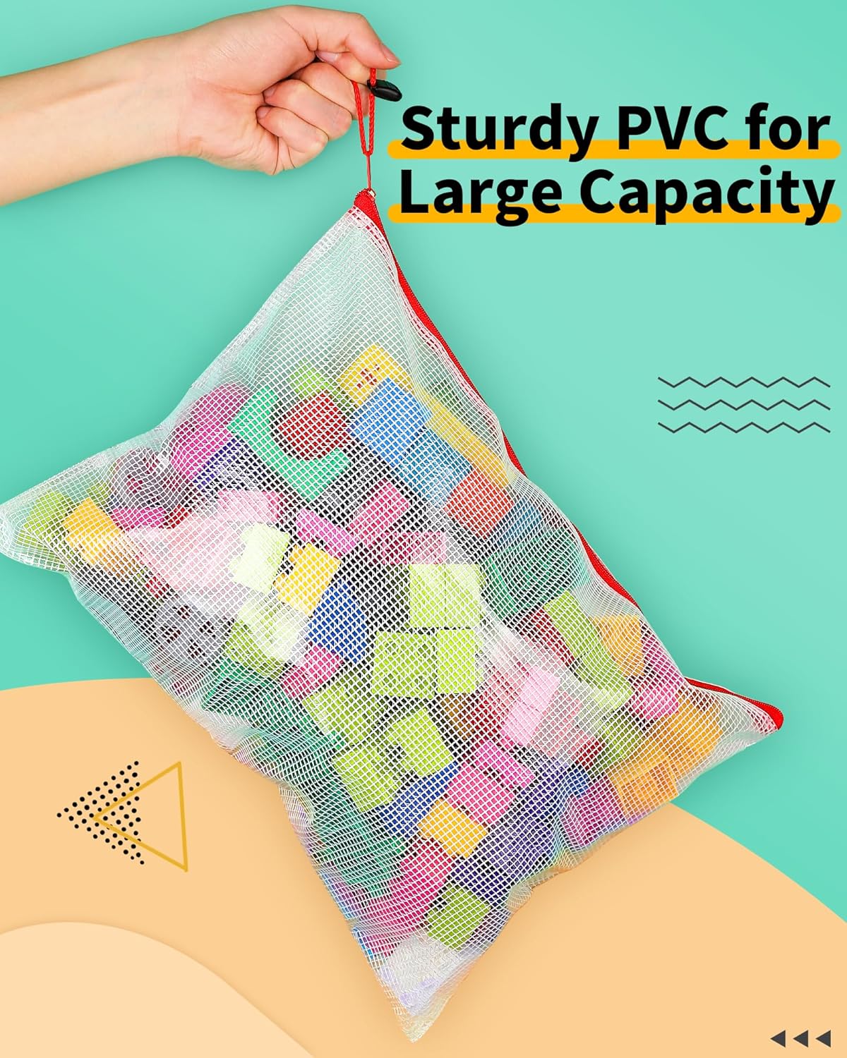 Smarpau 32pcs Zipper Pouch, 8 Sizes 8 Colors Mesh Zipper Pouches for Organizing, Waterproof Plastic Zipper Storage Bags for Board Game Storage, Travel, Office Supplies