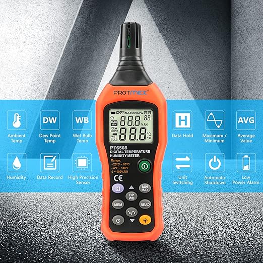 Protmex PT6508 Temperature Humidity Meter, Digital Thermometer Hygrometer - Image 6