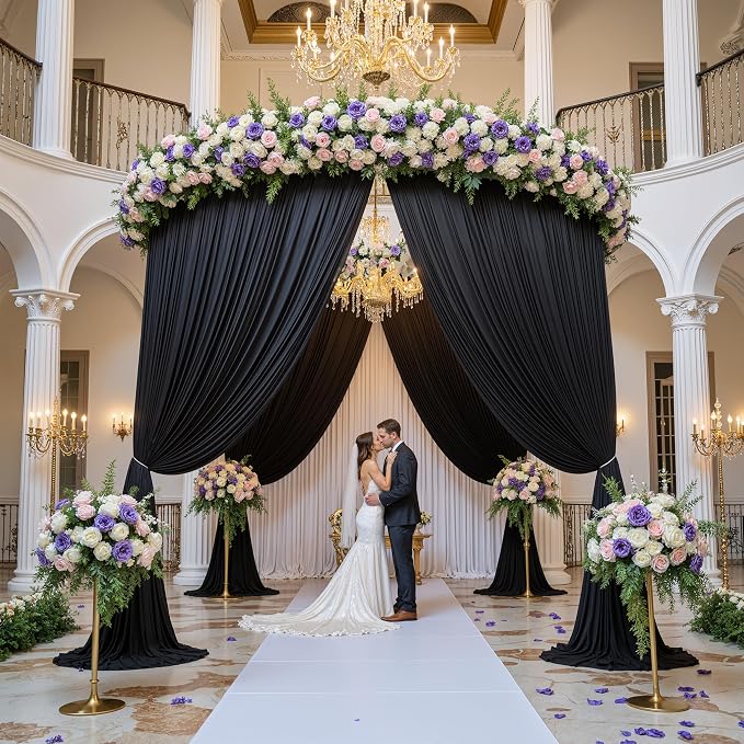 50ft x 15ft Black Backdrop Curtains - Image 6