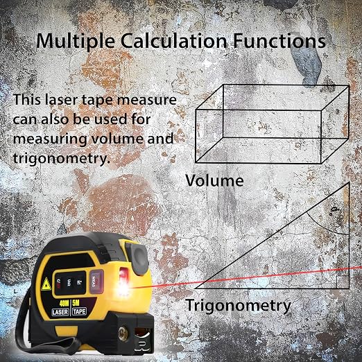 3 in 1 Digital Laser Tape Measure | Laser Level Crosshairs | 130ft/40m Laser - Image 7