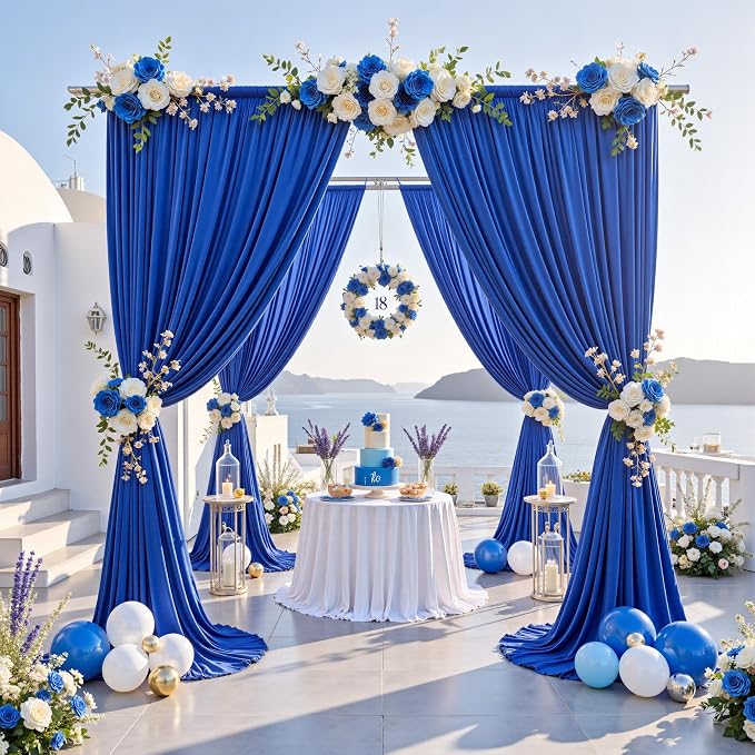 12ft x 10ft Royal Blue Backdrop Curtains - Image 7
