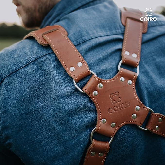 C Coiro Dual Camera Harness Shoulder Leather Camera Strap - Image 8