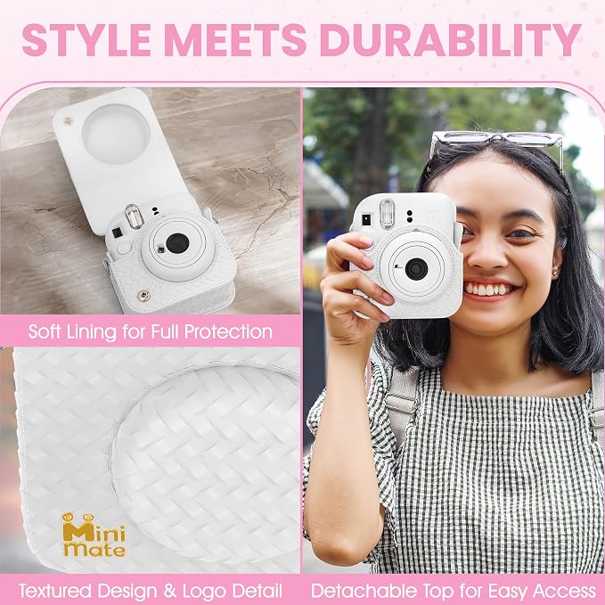 Fujifilm Instax Mini 12 Instant Camera Clay White + Minimate Custom Designed - Image 6
