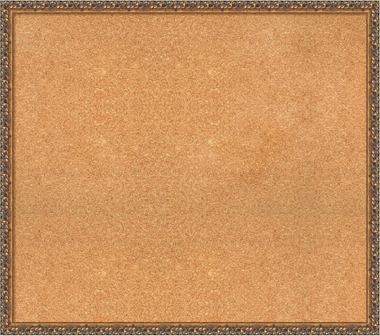 Amanti Art Natural Cork Board for Wall, 30x34 Vision Board with Bronze Frame, Large Corkboard Office Decor for Home Organization, Traditional Corkboard Pinboard to Display Items for Home Organization