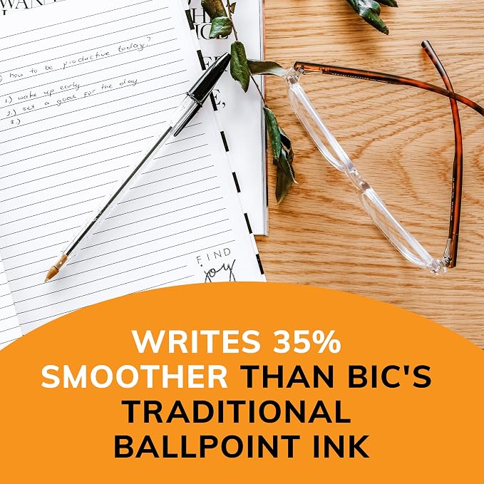 BIC Cristal Xtra Smooth Black Ballpoint Pens, Medium Point, 24-Count Pack - Image 4