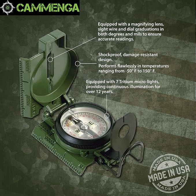 Cammenga Official US Military Tritium Lensatic Compass, Accurate Waterproof - Image 2
