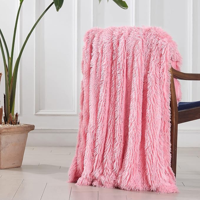 Tuddrom Decorative Extra Soft Faux Fur Blanket Twin Size 70" x 78", Solid - Image 5