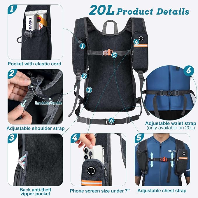BECOJADDE 20L Small Hiking Backpack - Image 2