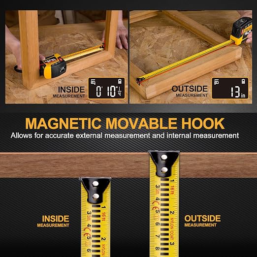 PREXISO 2-in-1 Digital Tape Measure - 16Ft Rechargeable Measuring Tape - Image 6