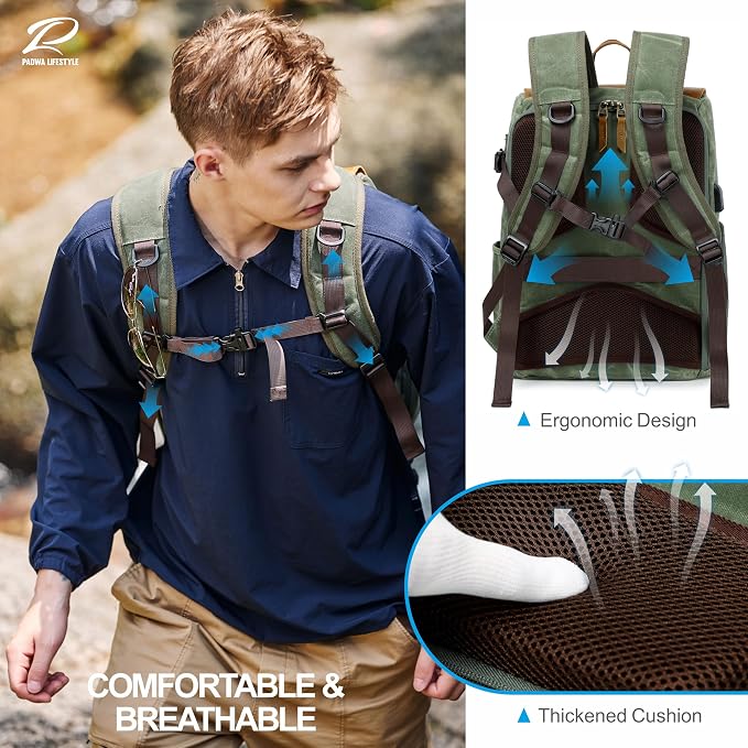 Padwa Lifestyle Green Camera Backpack - Image 4