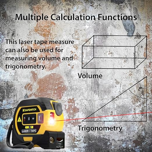 Laser Tape Measure 3-in-1 with Large LCD Display | Digital Laser Measurement - Image 8