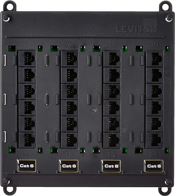 Leviton Twist and Mount Patch Panel, CAT 6 24 Port by Leviton