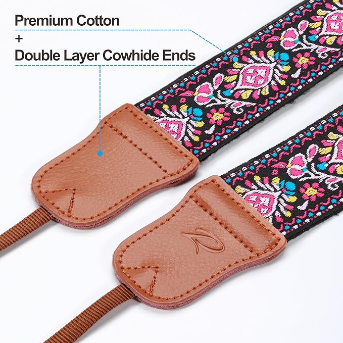 Padwa Lifestyle Pink Vintage Embroidered Camera Strap - Image 2