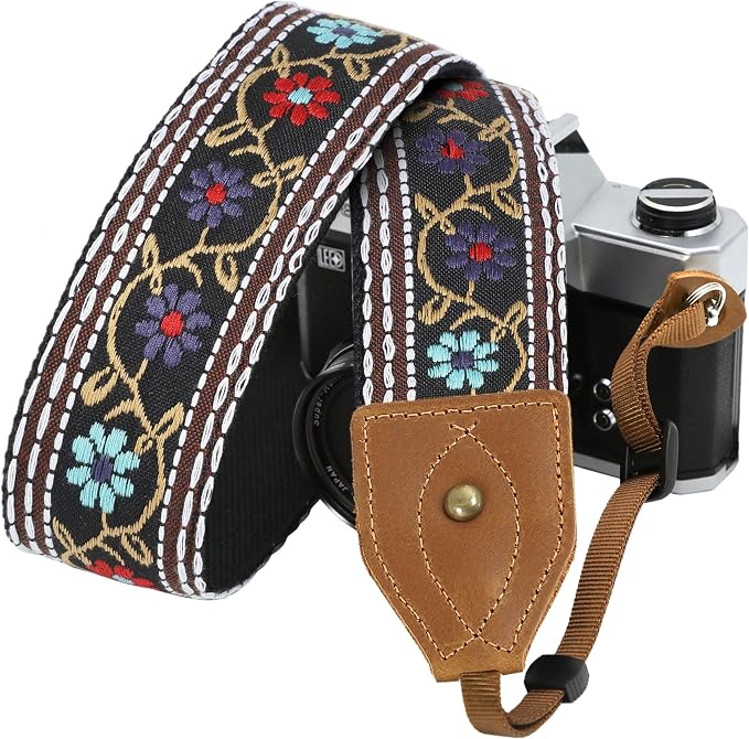 Padwa Lifestyle 2" Wide Classic Crazy Horse Art Cowhide Head Cotton Camera by PadwaLifestyleCameraStrap